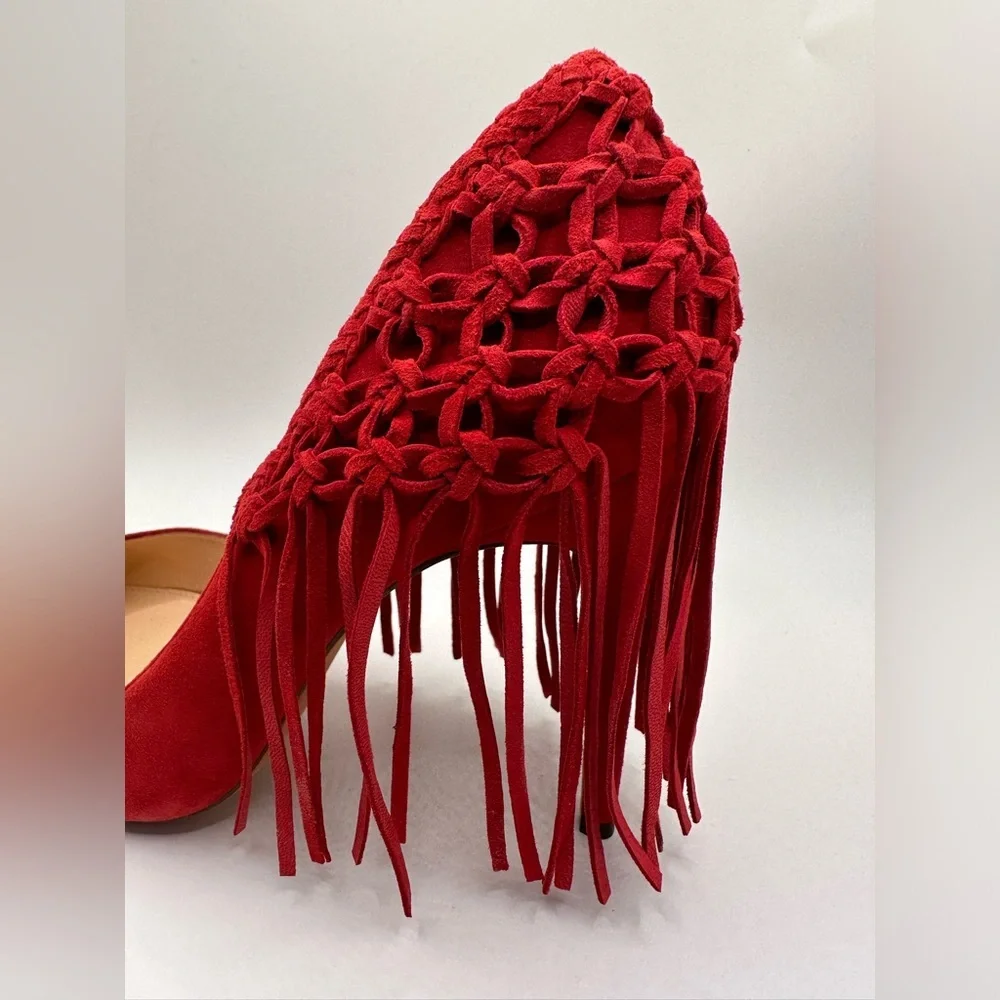 ALEXANDRE BIRMAN SUEDE FRINGE HEELS 38 - Picture 6 of 11